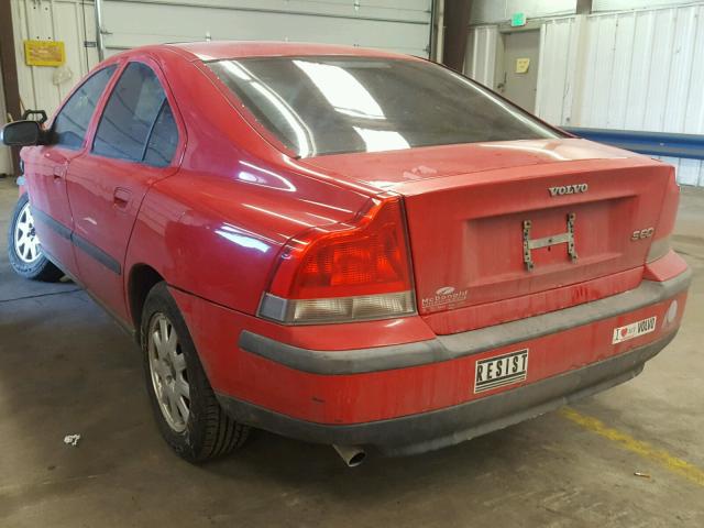YV1RS61R612084665 - 2001 VOLVO S60 RED photo 3