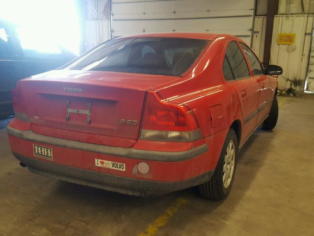 YV1RS61R612084665 - 2001 VOLVO S60 RED photo 4