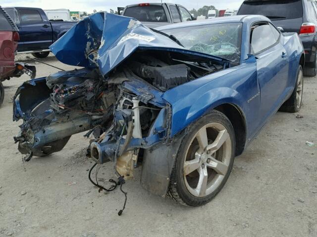 2G1FC1EV0A9136107 - 2010 CHEVROLET CAMARO LT BLUE photo 2