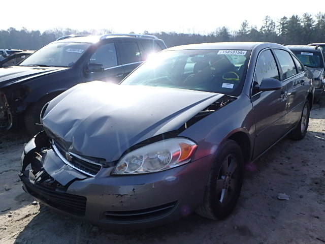 2G1WT55K897116306 - 2007 CHEVROLET IMPALA LT GRAY photo 2