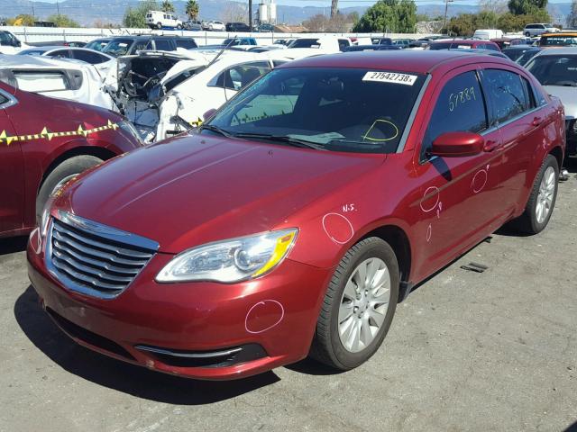 1C3CCBAB9EN213348 - 2014 CHRYSLER 200 LX RED photo 2