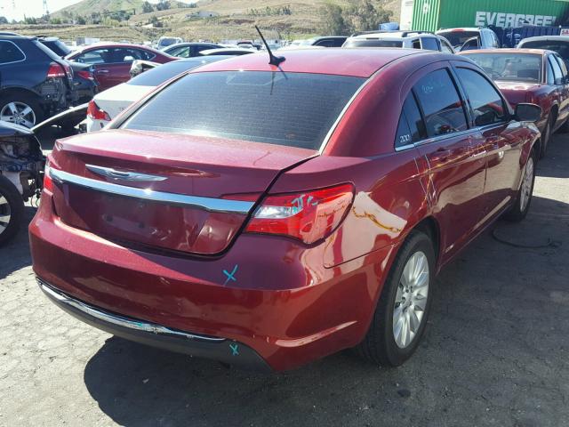 1C3CCBAB9EN213348 - 2014 CHRYSLER 200 LX RED photo 4