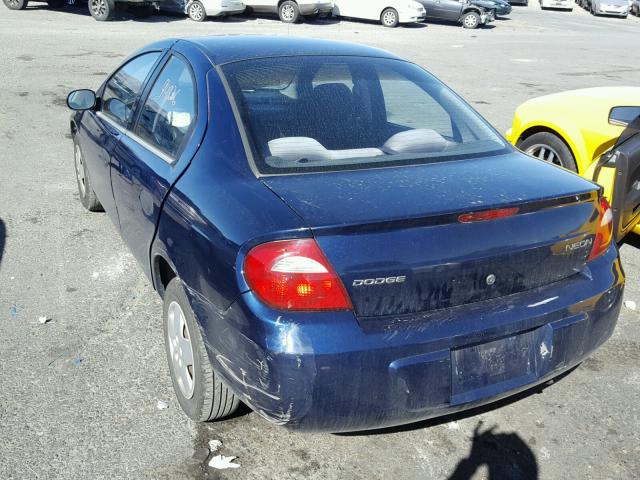 1B3ES26C15D151170 - 2005 DODGE NEON BASE BLUE photo 3