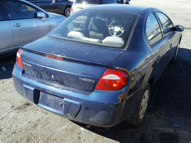 1B3ES26C15D151170 - 2005 DODGE NEON BASE BLUE photo 4