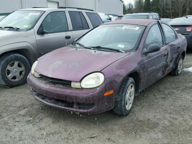 1B3ES46C5YD589464 - 2000 DODGE NEON BASE MAROON photo 2