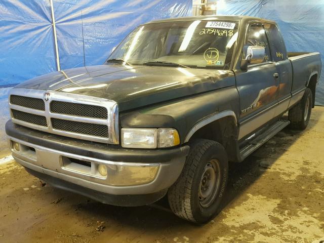 3B7HF13Z6TG149207 - 1996 DODGE RAM 1500 GREEN photo 2