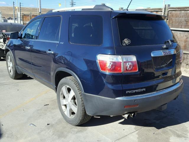 1GKKVRED0BJ377763 - 2011 GMC ACADIA SLT ლურჯი ფოტო 3