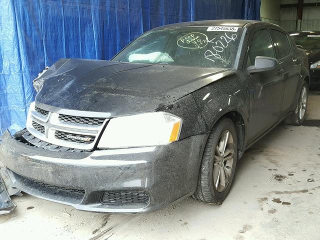 1C3CDZAG6DN521352 - 2013 DODGE AVENGER SE BLACK photo 2