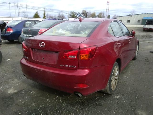 JTHCK262085024081 - 2008 LEXUS IS 250 RED photo 4