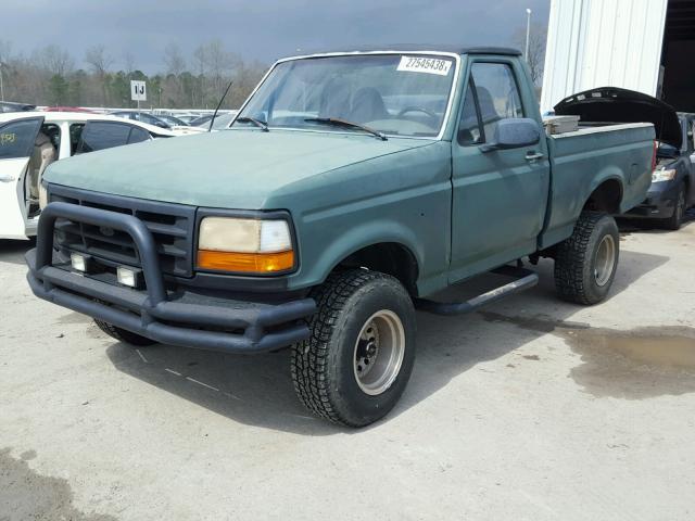 1FTEF14N5TLA93522 - 1996 FORD F150 GREEN photo 2