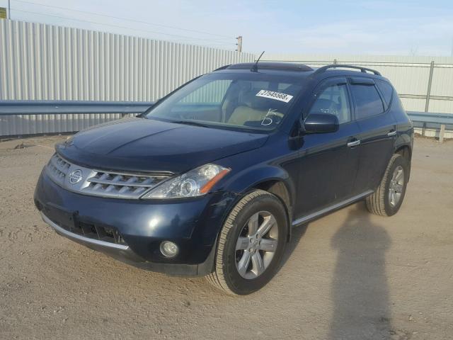 JN8AZ08W96W527421 - 2006 NISSAN MURANO SL BLUE photo 2