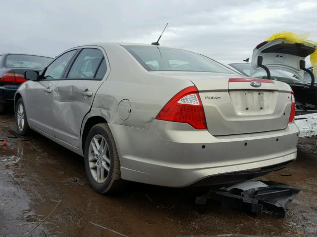 3FAHP0GA7AR348348 - 2010 FORD FUSION S BEIGE photo 3