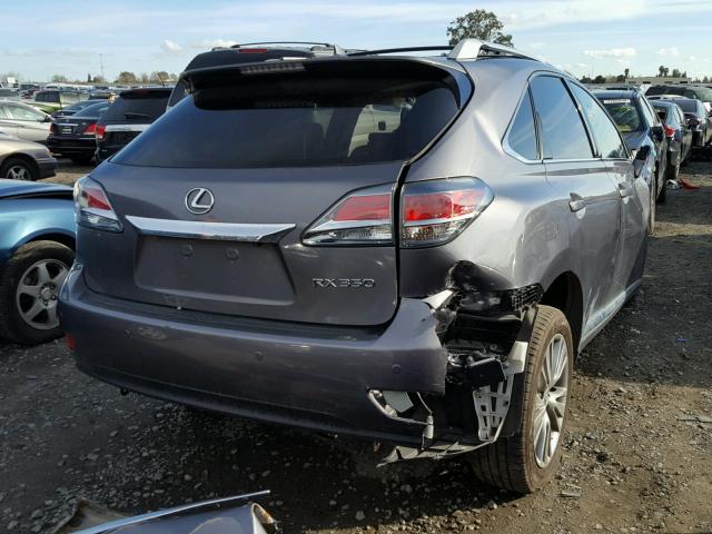 2T2BK1BA9DC199376 - 2013 LEXUS RX 350 GRAY photo 4