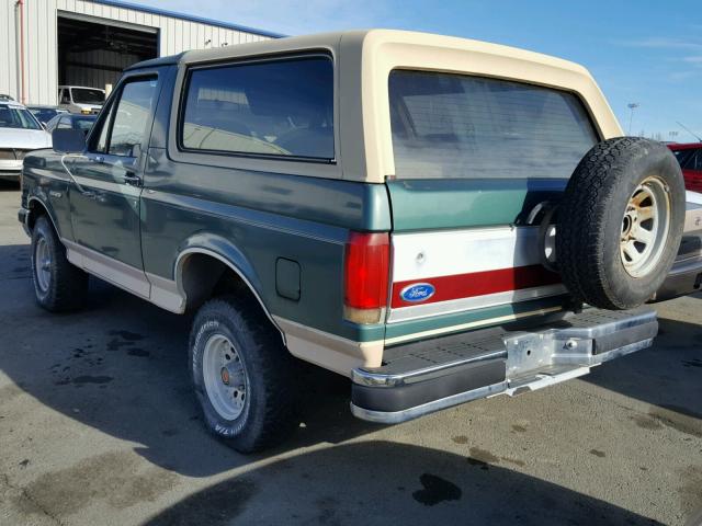 1FMEU15H1LLB32259 - 1990 FORD BRONCO U10 GREEN photo 3