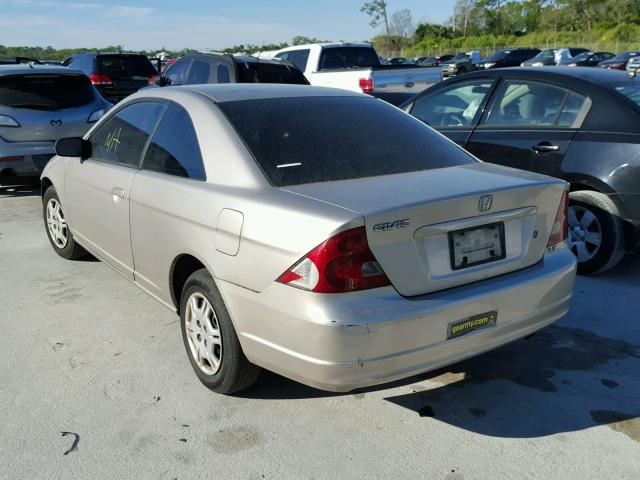 1HGEM22532L004285 - 2002 HONDA CIVIC LX BEIGE photo 3