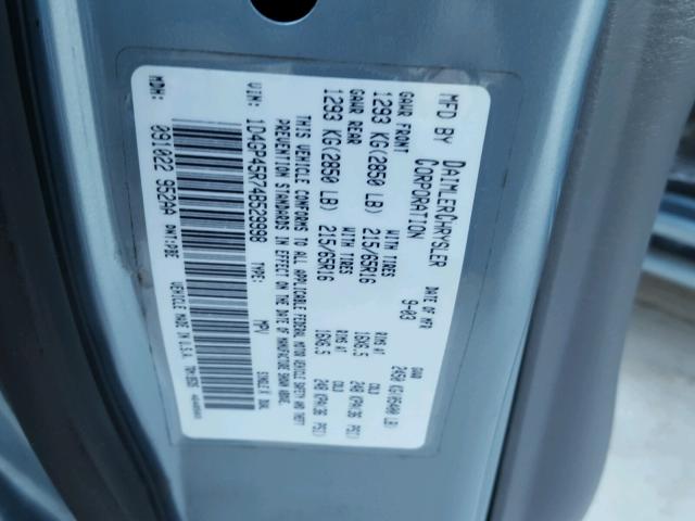 1D4GP45R74B529998 - 2004 DODGE CARAVAN SX BLUE photo 10