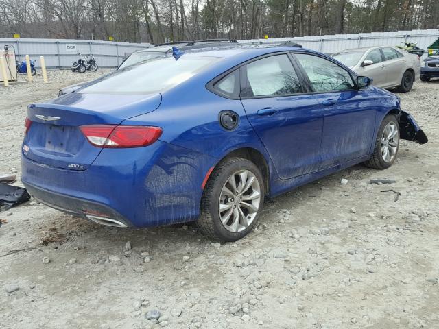 1C3CCCDG2FN627814 - 2015 CHRYSLER 200 S BLUE photo 4