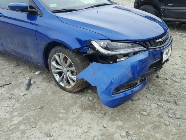 1C3CCCDG2FN627814 - 2015 CHRYSLER 200 S BLUE photo 9