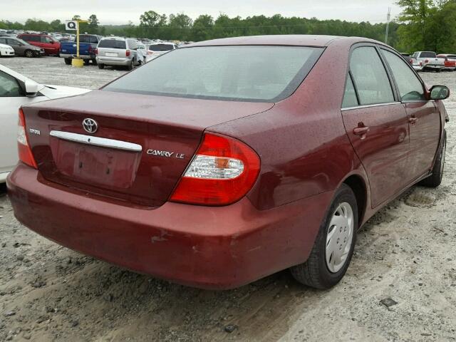 4T1BE32K74U305094 - 2004 TOYOTA CAMRY LE RED photo 4