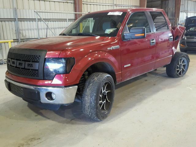 1FTFW1CT8CKD73705 - 2012 FORD F150 SUPER RED photo 2