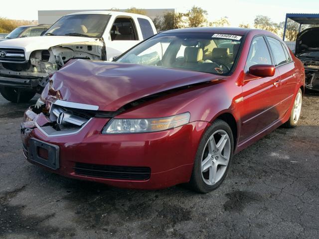 19UUA66274A025490 - 2004 ACURA TL RED photo 2