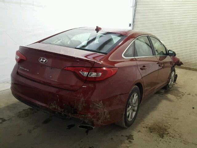 5NPE24AF7FH038640 - 2015 HYUNDAI SONATA SE RED photo 4