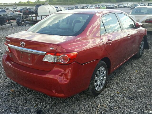 5YFBU4EE1DP205394 - 2013 TOYOTA COROLLA BA RED photo 4