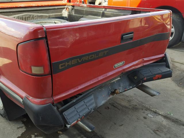 1GCCS19Z2SK188655 - 1995 CHEVROLET S TRUCK S1 RED photo 9