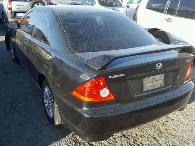 1HGEM22905L017521 - 2005 HONDA CIVIC EX BLACK photo 3