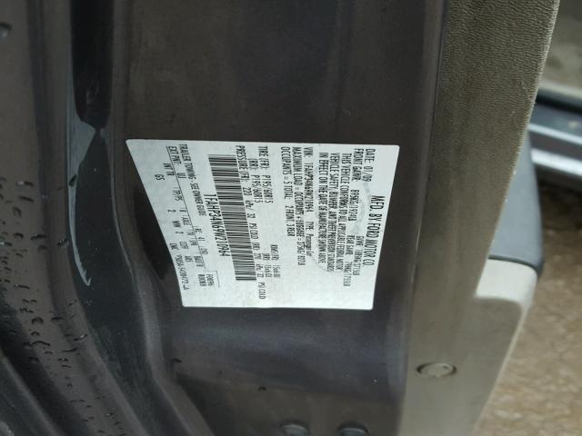 1FAHP34N69W210964 - 2009 FORD FOCUS S GRAY photo 10