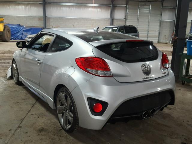 KMHTC6AE5EU182677 - 2014 HYUNDAI VELOSTER T SILVER photo 3