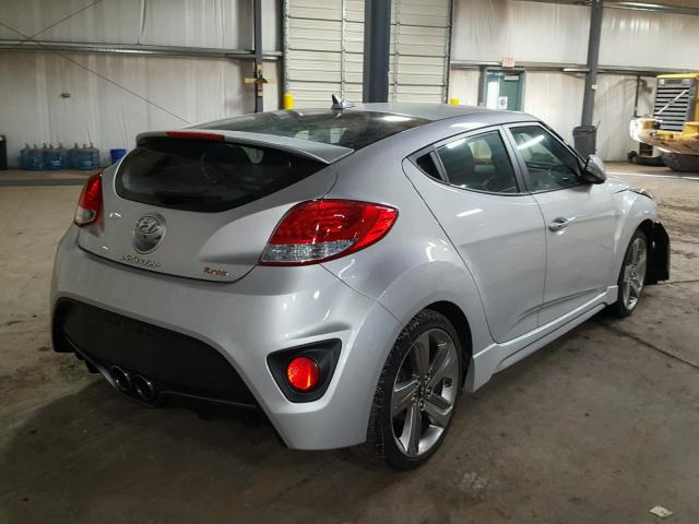 KMHTC6AE5EU182677 - 2014 HYUNDAI VELOSTER T SILVER photo 4