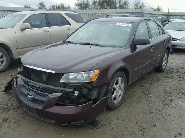 5NPEU46F06H092297 - 2006 HYUNDAI SONATA GLS MAROON photo 2