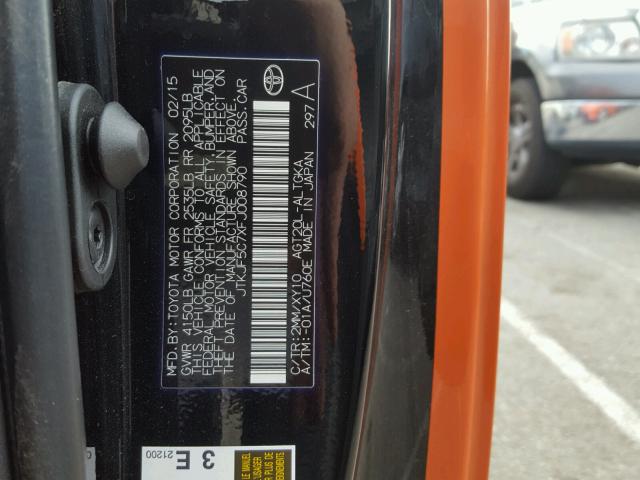 JTKJF5C7XFJ008790 - 2015 TOYOTA SCION TC 双色 照片 10