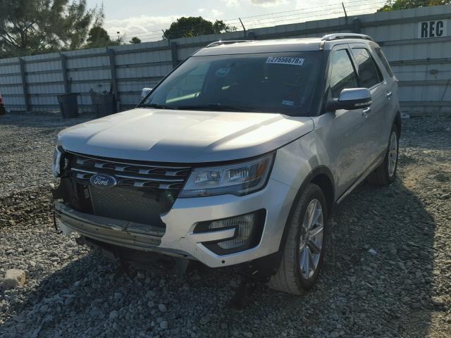 1FM5K7F86HGC38889 - 2017 FORD EXPLORER L SILVER photo 2