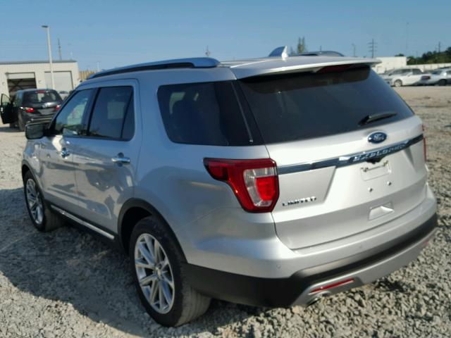 1FM5K7F86HGC38889 - 2017 FORD EXPLORER L SILVER photo 3