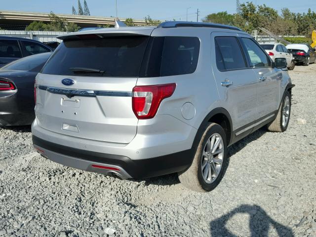 1FM5K7F86HGC38889 - 2017 FORD EXPLORER L SILVER photo 4