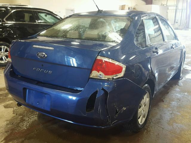 1FAHP34N89W102832 - 2009 FORD FOCUS S BLUE photo 4