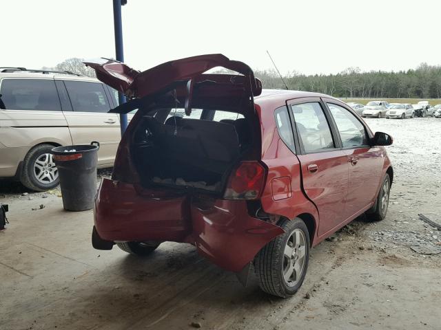 KL1TG66616B562761 - 2006 CHEVROLET AVEO LT BURGUNDY photo 4