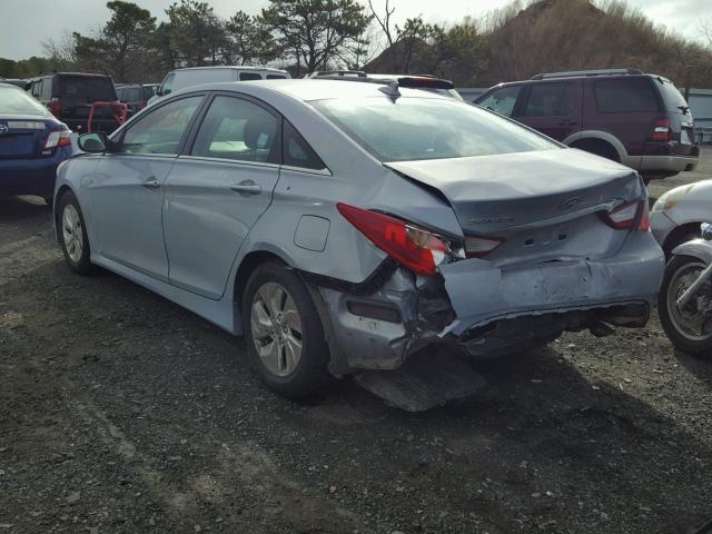 5NPEB4ACXEH820225 - 2014 HYUNDAI SONATA GLS BLUE photo 3