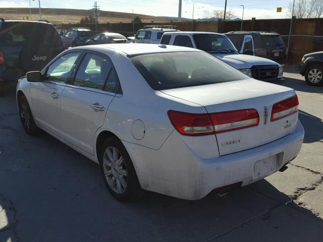 3LNHL2GC6AR615266 - 2010 LINCOLN MKZ WHITE photo 3