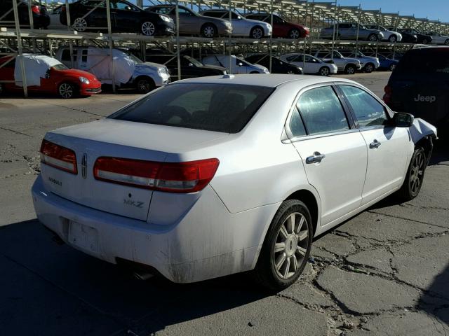 3LNHL2GC6AR615266 - 2010 LINCOLN MKZ WHITE photo 4