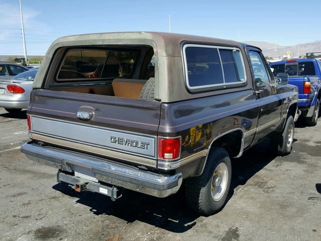 1G8EK18L7FF162681 - 1985 CHEVROLET BLAZER K10 BROWN photo 4