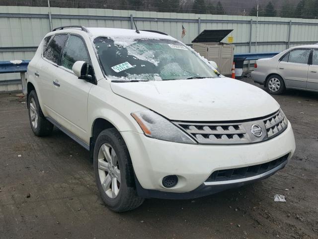 JN8AZ08T07W523359 - 2007 NISSAN MURANO SL WHITE photo 1