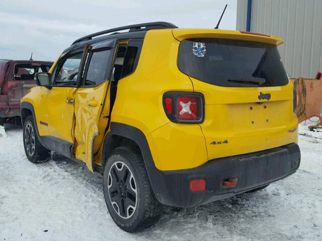 ZACCJBCT7GPC66325 - 2016 JEEP RENEGADE T YELLOW photo 3