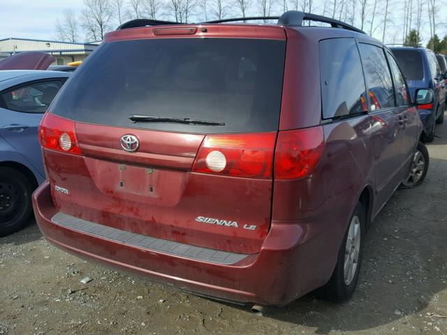 5TDZA23C26S585966 - 2006 TOYOTA SIENNA CE MAROON photo 4