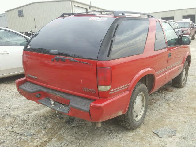 1GKCS18W81K106843 - 2001 GMC JIMMY RED photo 4