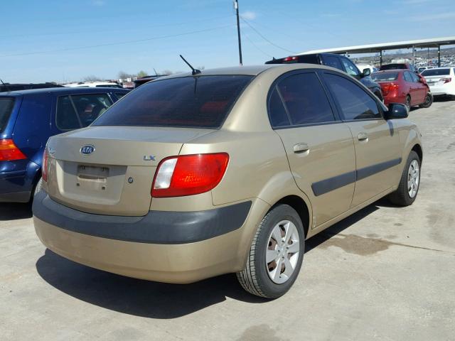 KNADE123086404700 - 2008 KIA RIO BASE BEIGE photo 4