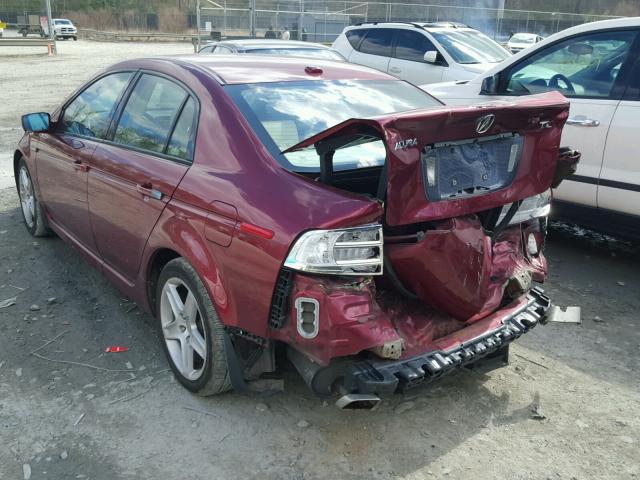 19UUA66205A033822 - 2005 ACURA TL RED photo 3