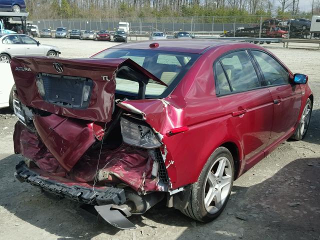 19UUA66205A033822 - 2005 ACURA TL RED photo 4